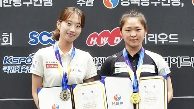 ‘21:24→25:24’ 김하은, 안동시장배女3쿠션 결승서 최봄이에 짜릿한 역전우승…3개대회 연속 석권