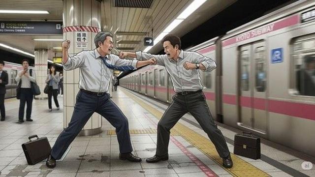 조용한 일본인들의 반전…출근길 난투 벌인 공무원과 회사원