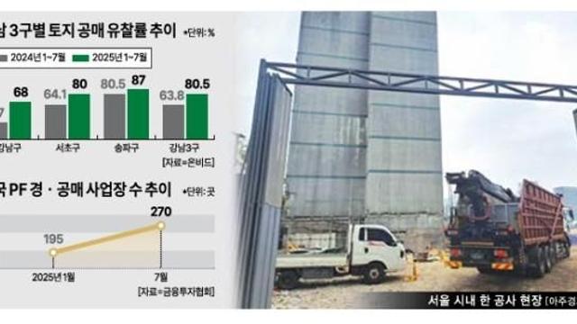 건설개발 빙하기에 강남 토지 유찰 4배 증가…