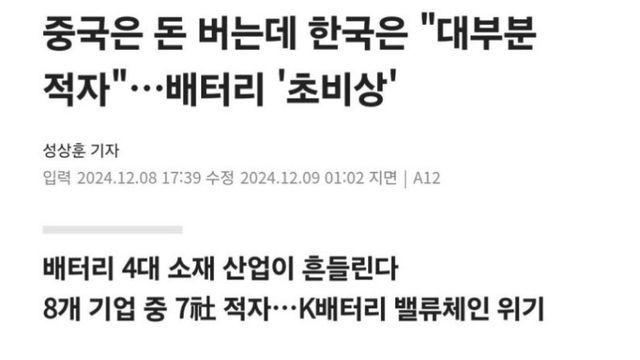 진짜 큰일이라는 K-배터리 근황