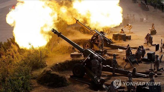 북 “국경너머 군사깡패 억제”…한미훈련 대응성격 포사격훈련