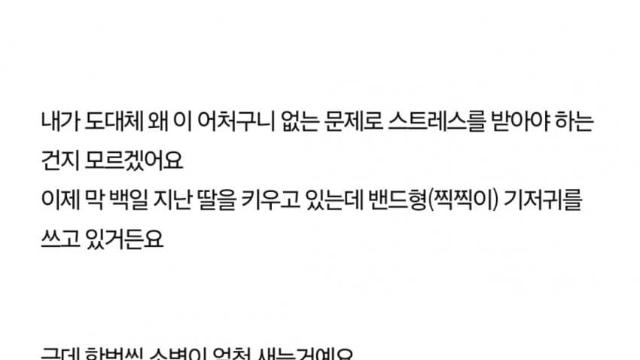 판) 기저귀 갈아주는 문제로 남편 머리통 때림