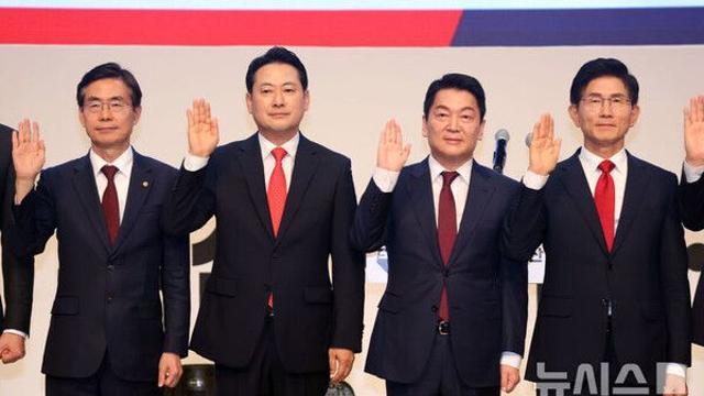 국민의힘 당 대표 후보들, 대전서 표심 경쟁…세 번째 합동연설회