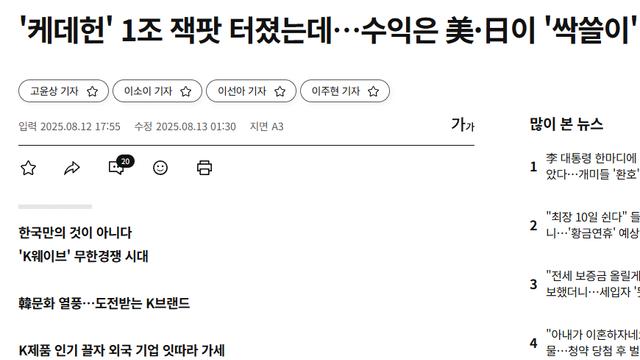 ‘케데헌’ 1조 잭팟 터졌는데…수익은 美·日이 ‘싹쓸이’
