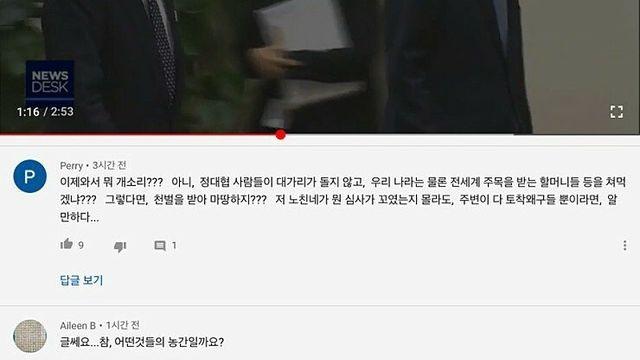 위안부가 벼슬이냐는 댓글로 공격당했던 위안부할머니