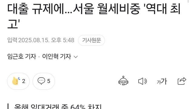 서울 월세 비중 역대 최고...jpg