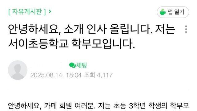 서이초 학부모 글 (네이버 까페 펌)