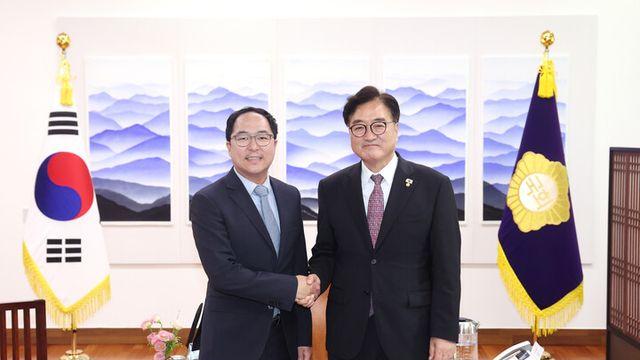 우원식 의장, 美 연방상원의원 접견...“한미정상회에 미의회 지지 중요”