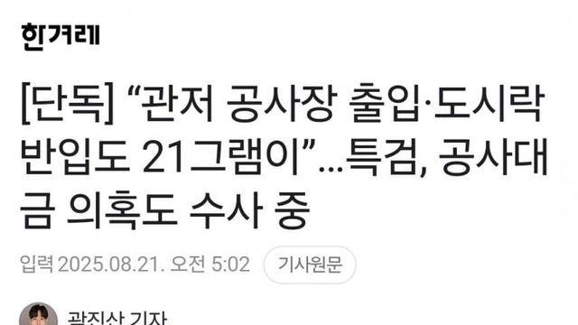 “관저 공사장 출입·도시락 반입도 21그램이”