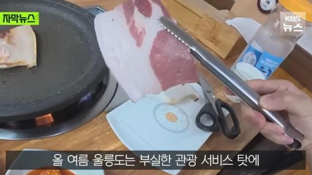 '비계 삼겹살' 타격 컸나...울릉 관광 다운!!