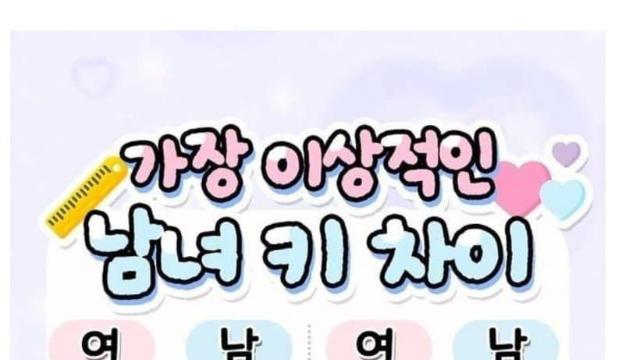 정보정보 남녀 커플간 가장 이상적인 키차이 jpg
