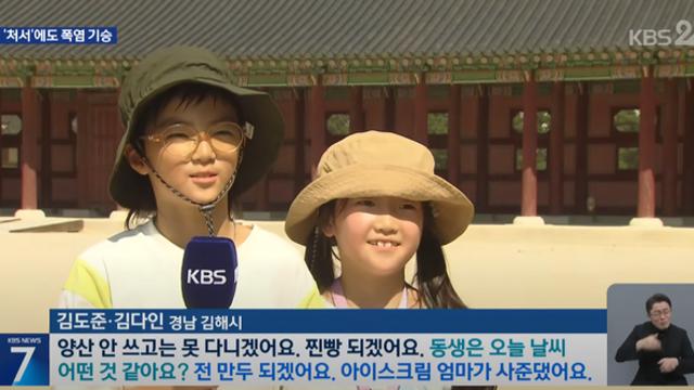 KBS 뉴스 실시간 폭염에 찐빵과 만두가 될 것 같다는 남매 ㄷㄷㄷㄷ