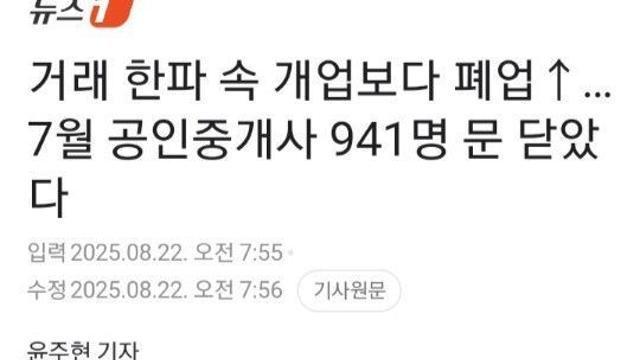 공인중개사 줄도산 줄폐업