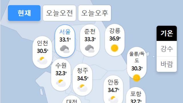 내일 처서.. 확실히 이상한 현재 전국날씨