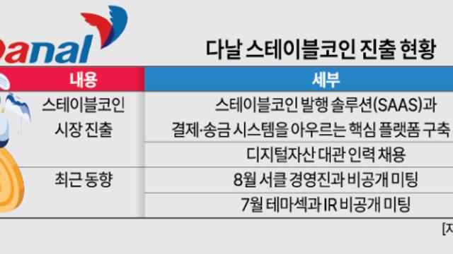 다날, 테마섹 이어 서클 물밑 접촉…스테이블코인 사업 속도전