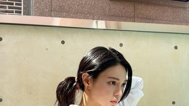 주세빈, 포니테일+화이트 셔츠로 청순미와 시크함 동시에