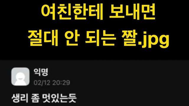 여친한테 보내면 안되는 짤