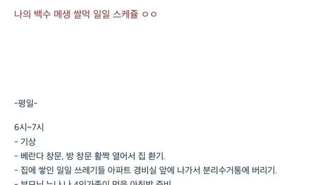 메이플로 쌀먹하는 사람 하루 일과표
