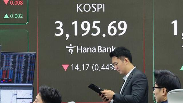 코스피, 美 증시 조정 여파에 3180선