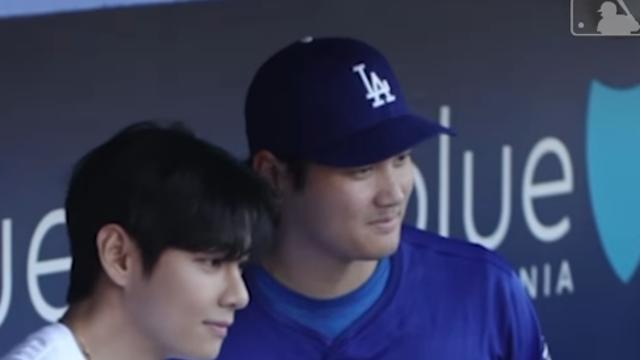 BTS 뷔, 다저스 시구 전 오타니와 깜짝 만남… 월드클라스 스타의 포옹