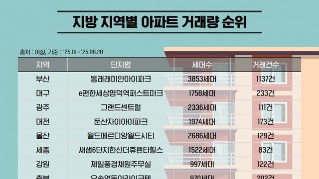 부동산 경기 침체 속 지방 대단지 약진...
