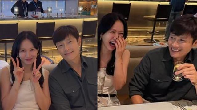 ♥현빈 질투? 손예진, 이병헌과 이렇게 화기애애한데…'홀대 논란' 무색한 케미 [엑's 이슈]