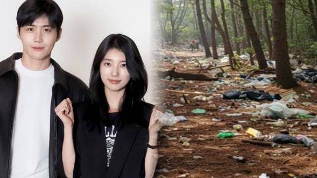 수지 때문에 기대했는데...디즈니+ 드라마 '현혹', 팬들 정성을 쓰레기로 만들어 숲에 '버림'(+디즈니 드라마, 촬영장 민폐, 쓰레기 투기,부탄가스)