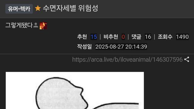 수면자세별 위험성 ㄷㄷㄷ
