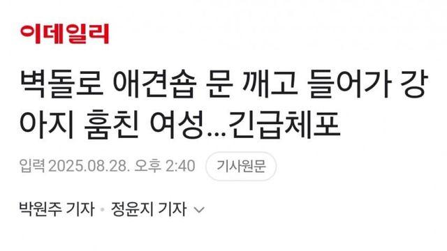 강아지 절도한 20대 한녀 긴급체포