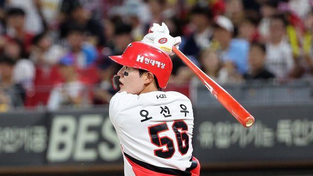 KIA 오선우, 개인 첫 단일시즌 '전 구단 상대 홈런'
