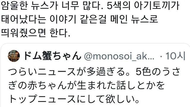 요새 암울한 뉴스가 너무 많다