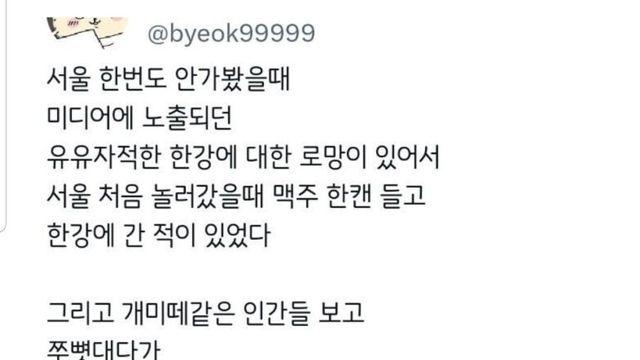 지방 사람들이 말하는 한강의 현실