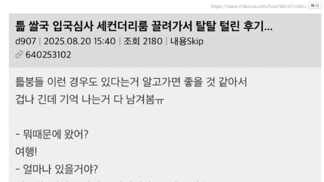 며칠전 미국 입국심사에서 탈탈 털린 후기 여초 반응