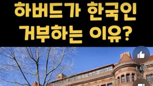하버드가 한국인을 거부하는 이유