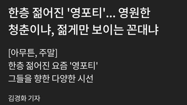 민족정론지 조선일보 영포티 저격