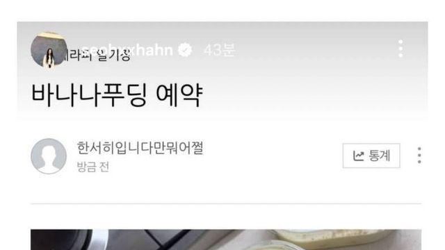 여초 난리난 한서희 상한 바나나푸딩 사건 