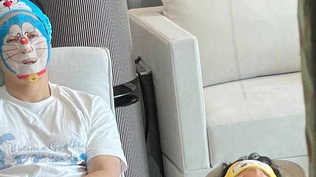 '사야♥' 심형탁, 아들과 도라에몽 마스크팩 체험 