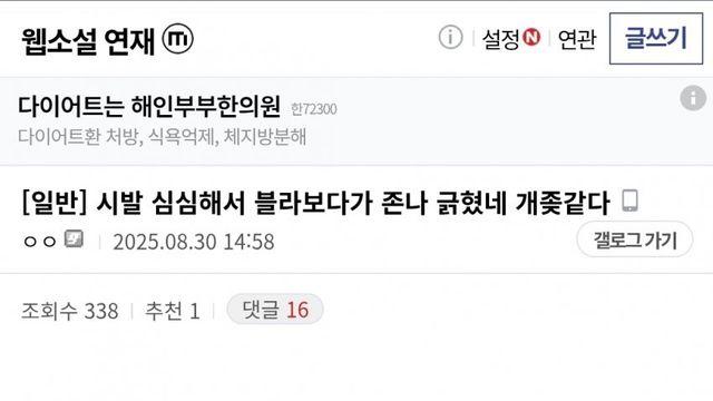블라글 하나에 존나 긁혔다는 웹소설 작가