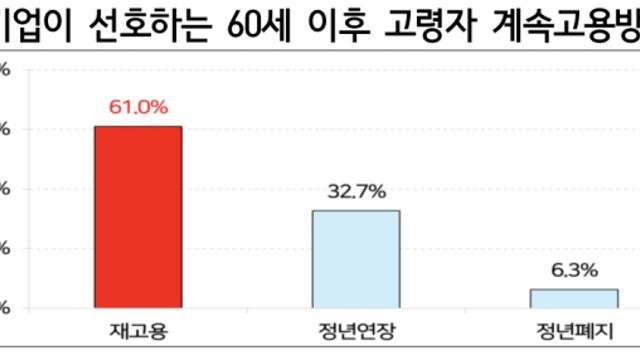 기업 60%, 정년 지난 고령자 재고용 선호… 