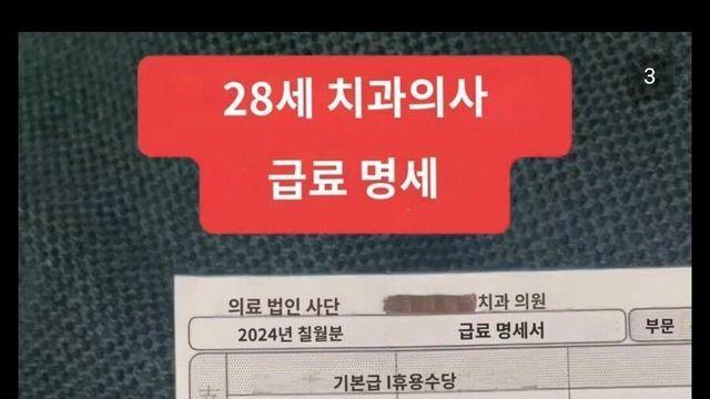 28세 일본 치과의사 급여 명세표
