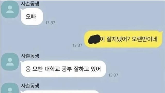 학점 4점 받았는데 망한 줄 아는 사촌동생