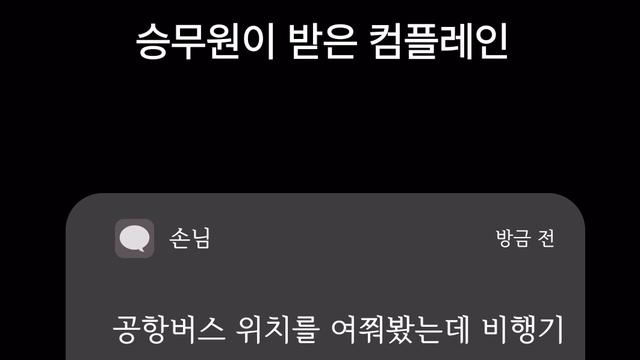 승무원이 받은 컴플레인