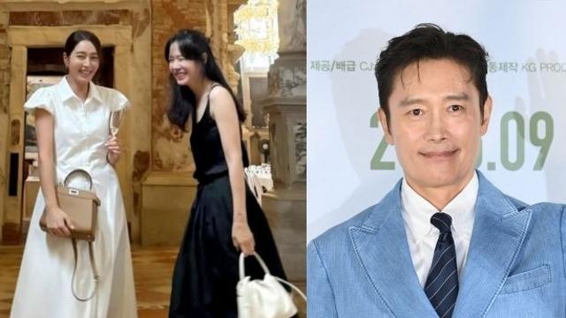 이민정, '9분 기립박수' ♥이병헌 내조 맞아?…'절친' 손예진만, 남편은 또 없다 [엑's 이슈]