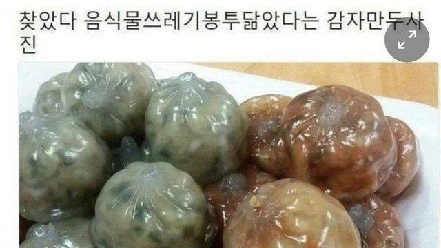 음쓰봉투 닮았다는 만두.jpg