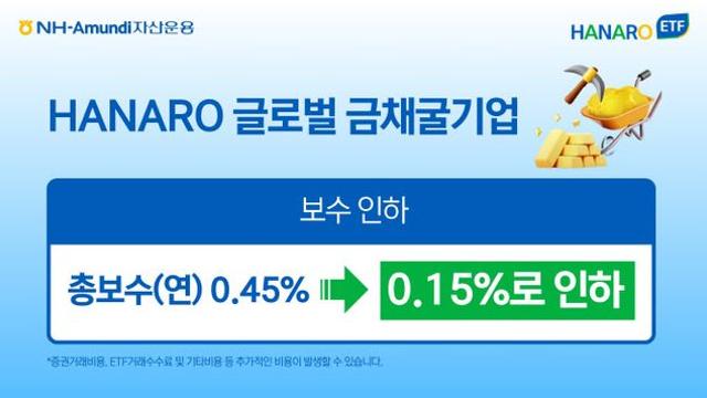 'HANARO 글로벌금채굴기업 ETF' 총보수 0.15%로 인하