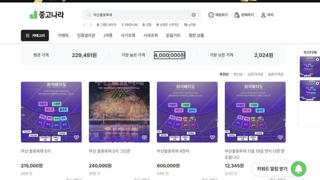 1박 180만원, 티켓에도 웃돈…부산불꽃축제 또 바가지 조짐