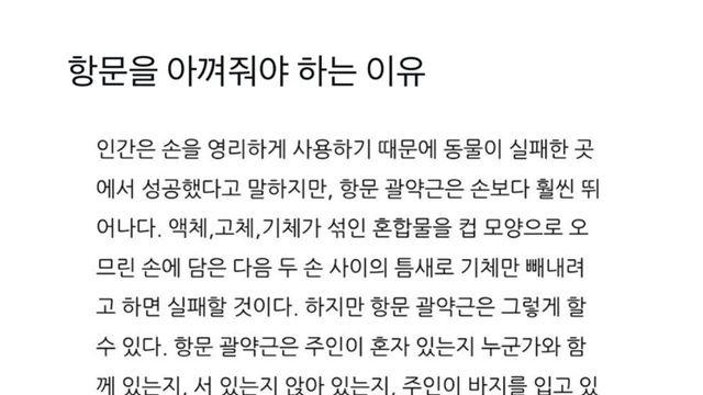 항문을 아껴줘야 하는 이유