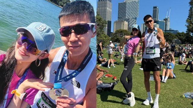 러닝 하러 호주行… 션 옆에 꼭 붙어 10km 마라톤 완주한 女스타 [RE:스타]