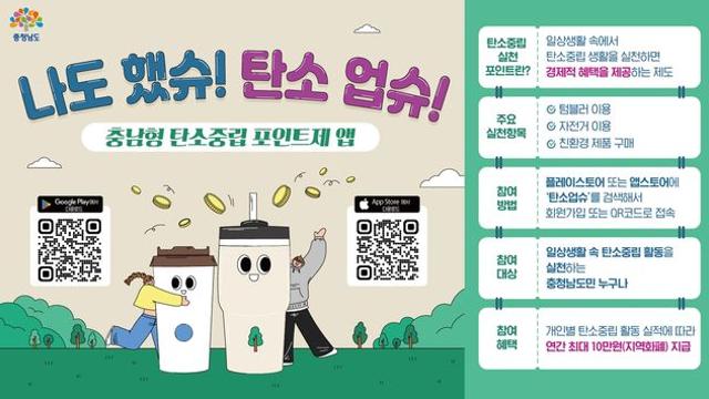 충남 '탄소업슈' 상반기 장려금 9천326명 3억9천만원 신청