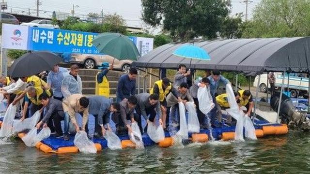 평택시, 평택호·남양호에 동자개 23만마리 방류